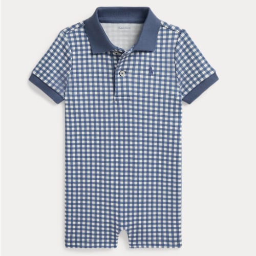 Gingham Soft Cotton Polo Shortall