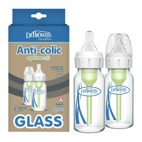 Dr. Brown's Anti-Colic Options+ Narrow Glass Baby Bottle - 4 Oz, 2