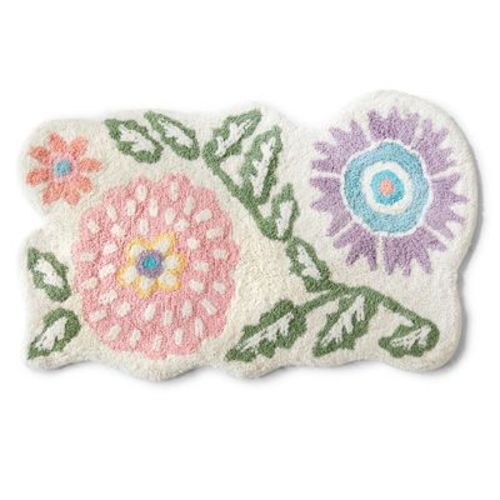 Cotton Tufted Printed Bath Rugs Floral