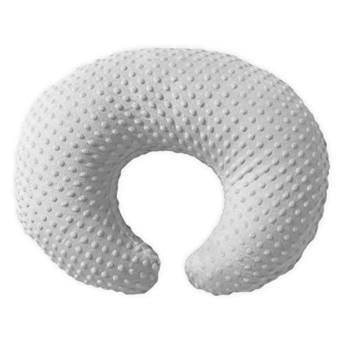 Witeasy Nursing Pillow, Bottle and Breastfeeding Pillows, Nursing Essentials Baby Feeding Pillow with Removable Cotton Blend Cover, Machine Washable Baby Donut Pillow (Minky Dot-Grey)