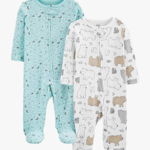 Simple Joys by Carter's unisex-baby Neutral 2-pack Cotton Footed Sleep and Play