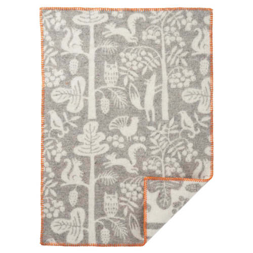 Tree Climbers ECO Lambswool Baby Blanket, Grey