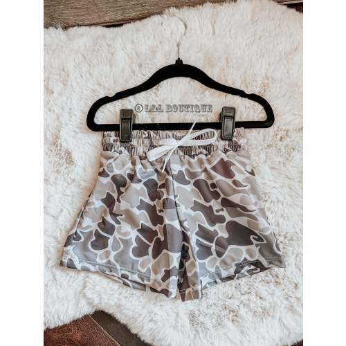 Old School Camo Swim Trunks