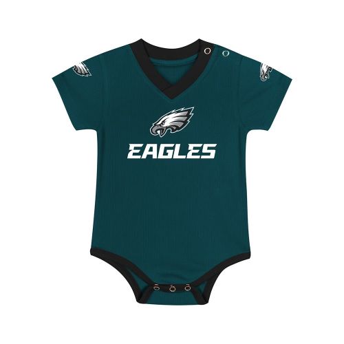 Philadelphia Eagles Baby Teal Team Captain Short Sleeve One Piece