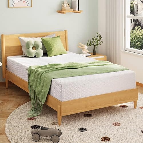 6 Inch Full Size Mattress for Kids, Memory Foam Mattress with Cooling Green Tea Gel, Relieve Pressure with Medium Firm Support, CertiPUR-US Certified, 75''L x 54''W, White