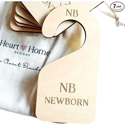 Modern Double-Sided Baby and Toddler Closet Dividers, Nursery Closet Organizers – Set of 7 Durable Child Closet Size Dividers Decor - Newborn - 24 Months