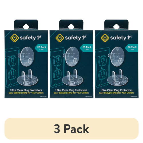 (3 pack) Safety 1st Ultra Clear Plug Protectors (20pk), Clear, Toddler