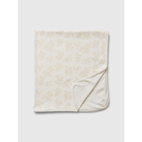 Baby First Favorites Supima® Print Blanket in new off white floral, size: One Size