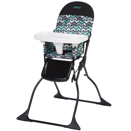 Cosco Kids Portable Eating Seat - Full Size, Simple Fold High Chair with Adjusting Tray, Toddler Safe - Spritz
