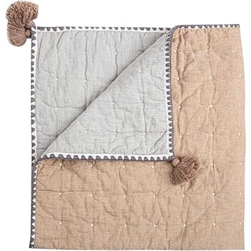 Crane Baby Blanket, 36” x 36”, Soft Cotton Quilted Nursery Blanket for Boys and Girls, Copper, Ezra Print