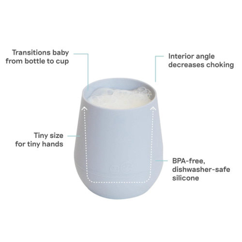 ezpz Tiny Cup (Sage) - 100% Silicone Training Cup for Infants - 4 months + - Designed by a Pediatric Feeding Specialist - Baby-led Weaning Essentials & Baby Gifts