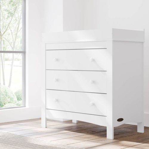 Graco Noah 3-Drawer Dresser with Removable Changing Table Topper - White