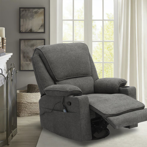 Latitude Run® Swivel Rocker Recliner With Massage And Heated Functions, Single Relining Sofa | Wayfair