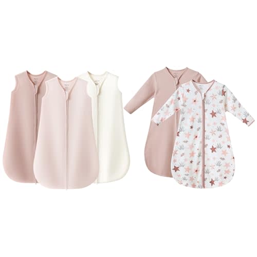 JELLYMONI Baby Sleep Sack 0-6 Months 100% Cotton Wearable Blanket, 0.5 TOG Soft Lightweight Toddler Sleeping Sack 2-Way Zipper Newborn Sleep Sacks