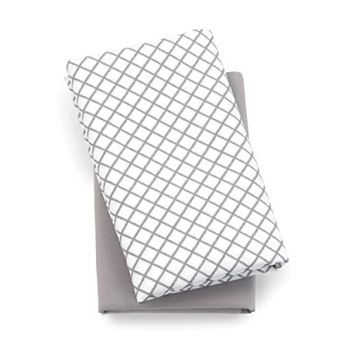 Chicco Lullaby Playard Sheets - Grey Diamond 2-Pack | Grey/White