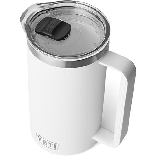 YETI Rambler 34 oz Pitcher, Vacuum Insulated, Stainless Steel with MagSlider Lid, White