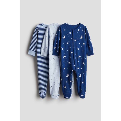 3-pack Cotton Pajama Jumpsuits