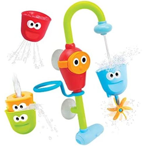 Yookidoo Baby Bath Toy - Flow N Fill Spout - 3 Stackable Cups and Automated Spout
