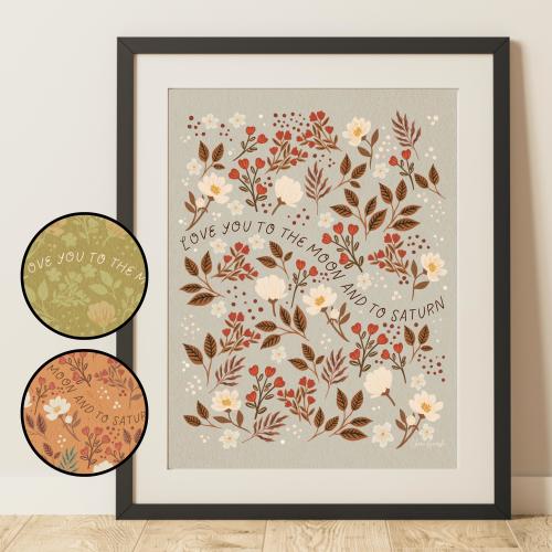 tswift subtle lyric art print || “love you to the moon” folklore quote