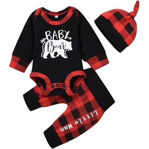 Unutiylo Newborn Infant Baby Boys Clothes Baby Boy Bodysuit Pants Outfit Set