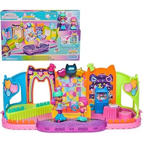 Gabby's Dollhouse, Party Room Playset with Exclusive Toy Figures, Dollhouse Furniture, Accessories & Fidget Play, Kids Toys for Girls and Boys Ages 3+
