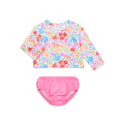 Wonder Nation Baby Rash Guard and Diaper Cover Swim Set, 2-Piece, Size 0/3M-12M