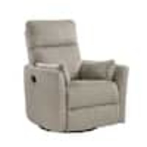 Lazzara Turbo Brown Corduroy Fabric Manual Swivel Glider Recliner 8555GB-1SW