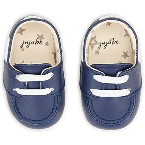 JuJuBe Boat Shoes for Babies & Infants - Machine Washable Vegan Leather Nautical Slip-Ons