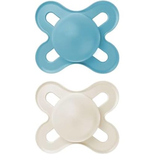 MAM Original Start Matte Newborn Baby Pacifier, Best Pacifier for Breastfed Babies, Sterilizer Case, Boy, 0-3 (Pack of 2)
