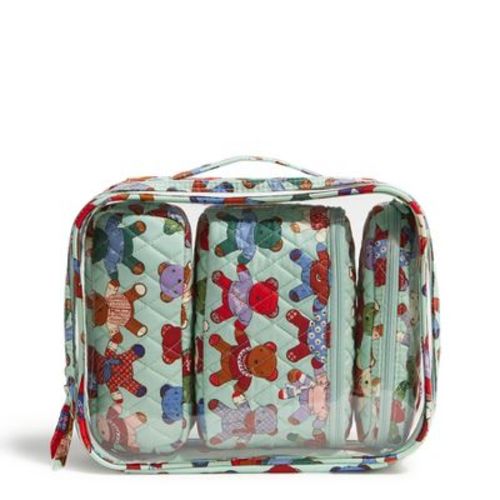 Vera Bradley Women's Outlet Clear 4 Piece Cosmetic Set Toasty Teddies
