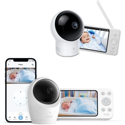 eufy Security Baby Monitor Spaceview E110, with Baby Monitor E20 with 2K HD Camera