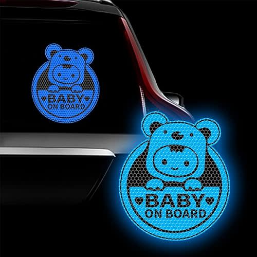 Baby On Board Sticker for Cars, Cute Koala High Intensity Reflective Waterproof Vinyl Car Decal Kids in Car Safety Sign for Car Window Bumper (Sticker-Blue)