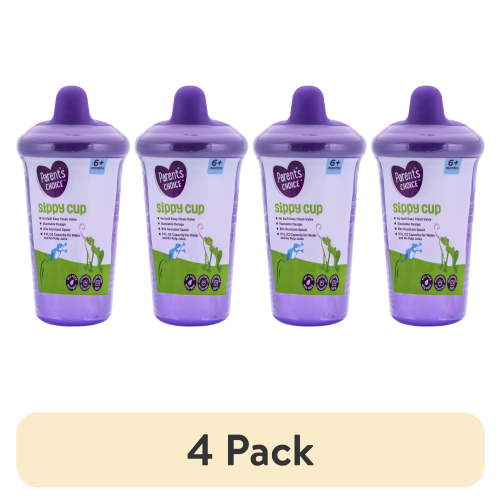 (4 pack) Parent's Choice Hard Spout Sippy Cup, 9 fl oz, 6 Months+, Purple Color