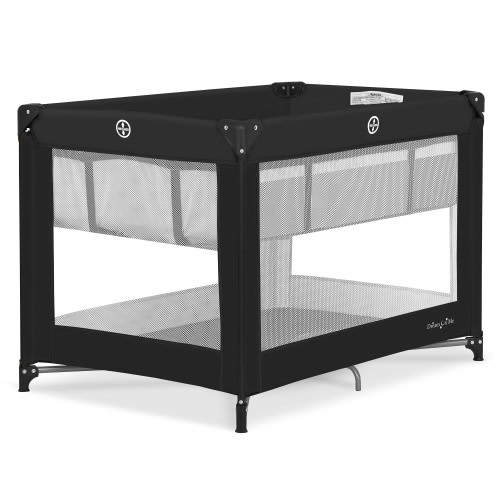 Dream On Me Zazzy Portable Play yard with Bassinet, Black