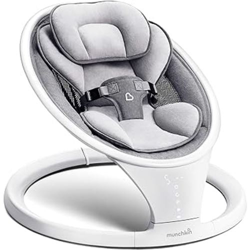 Munchkin® Bluetooth Enabled Lightweight Baby Swing with Natural Sway in 5 Ranges of Motion, Includes Remote Control, White