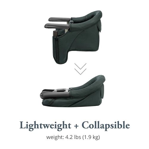 Inglesina Fast Table Chair, Dark Green - Portable Baby High Chair - Babies & Toddlers 6-36 Months - Collapsible Design - Fits Tables 0.8'' to 3.5'' Thick - Compact & Easy to Use - Travel Bag Included
