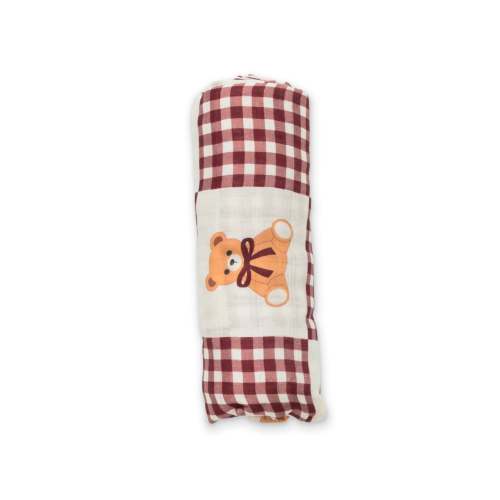 Teddy Bear Bamboo Muslin Blanket – Soft & Breathable Newborn Blanket by Ellie Sue