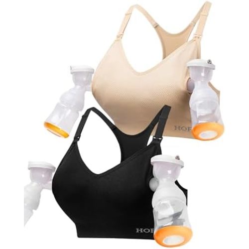 HOFISH Pumping Bra Hands Free Support Nursing Bras for Breastfeeding Padded Maternity Sports Bra Wearable Breast Pump Bra