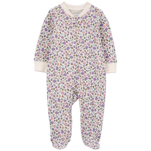 Baby Girl Carter's Floral 2-Way Zip Cotton Sleep & Play Pajamas