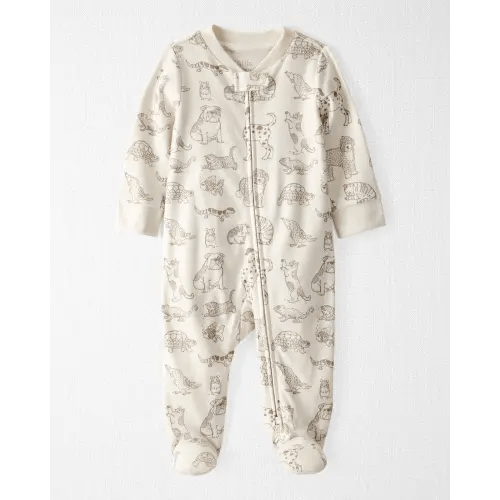 Baby Organic Cotton Animal-Print Sleep & Play Pajamas - Little Planet | Carter's