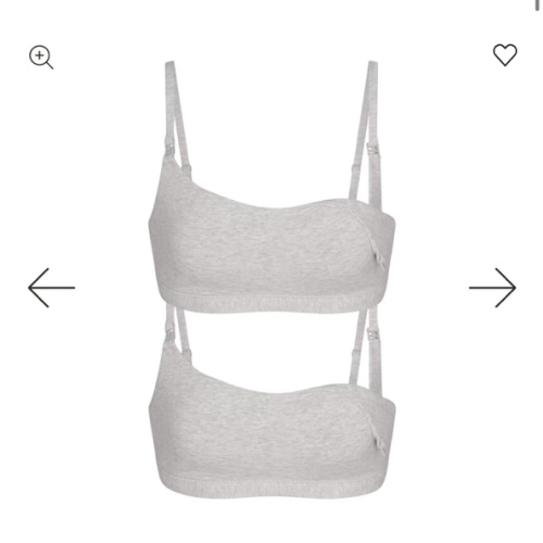 COTTON JERSEY MATERNITY NURSING SCOOP BRALETTE 2-PACK | LIGHT HEATHER GREY