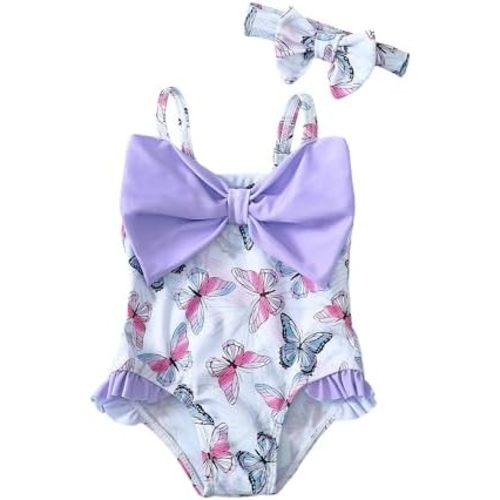 Mioglrie Baby Girl Swimsuit Newborn Girl Bikini Toddler 0 3 6 9 12 Months Summer Sleeveless One Piece Bathing Suit