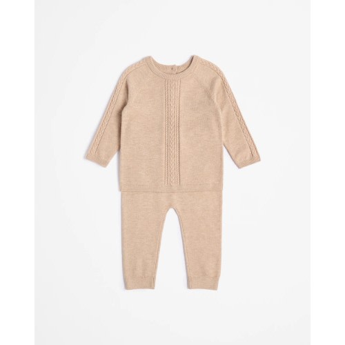 Baby Cable Knit Top and Pant Set 2 Piece - Neutral Marle | Target Australia