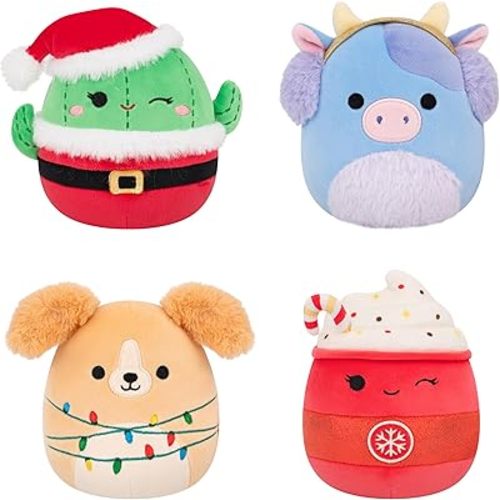Squishmallows Original Holiday 4-Pack – Official Jazwares Plush (Little) (Amazon Exclusive)