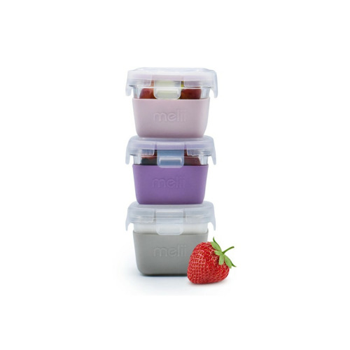 Melii Glass Containers with Silicone Sleeve Pink, Purple, Grey