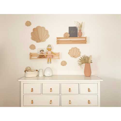 Wood Wall Sea Shells, Nursery Decor, Boho Nursery, Wall Hanging, Under the sea, Kids Room Decor, Mermaid theme, Wall Decor