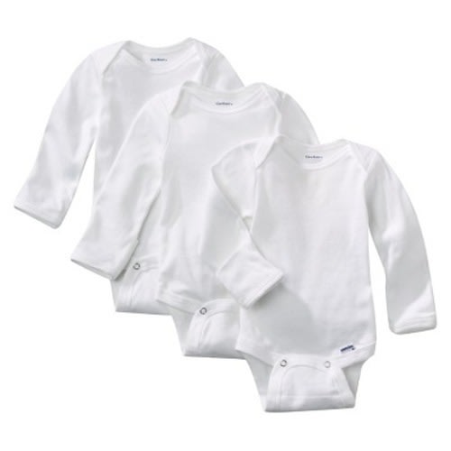 Gerber® Onesies® Newborn 3 Pack Long-Sleeve Onesies - White 0-3 M