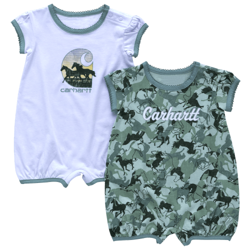 Carhartt Horse Short-Sleeve Romper 2-Piece Set for Babies
