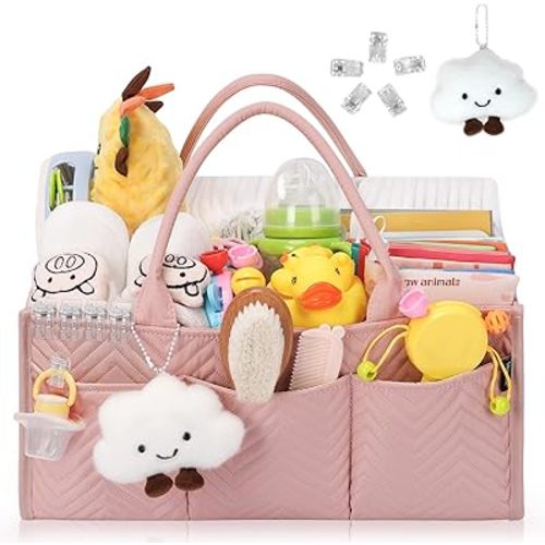Skycase Diaper Caddy Organizer - Baby Basket for Baby Shower Gifts - Newborn Essentials for Changing Table Organizer - Nursery Baby Registry Must Haves - Diaper Caddy Basket for Car Room