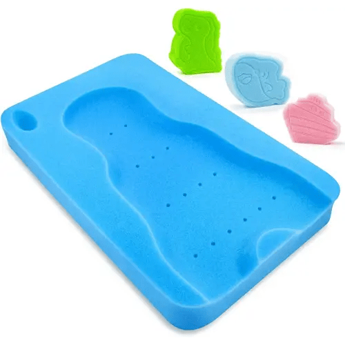 Baby Bath Sponge Soft Infant Bath Mat Newborn Cushion Odor Free (Blue)